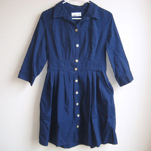 Sweet Navy Shirt Dress
